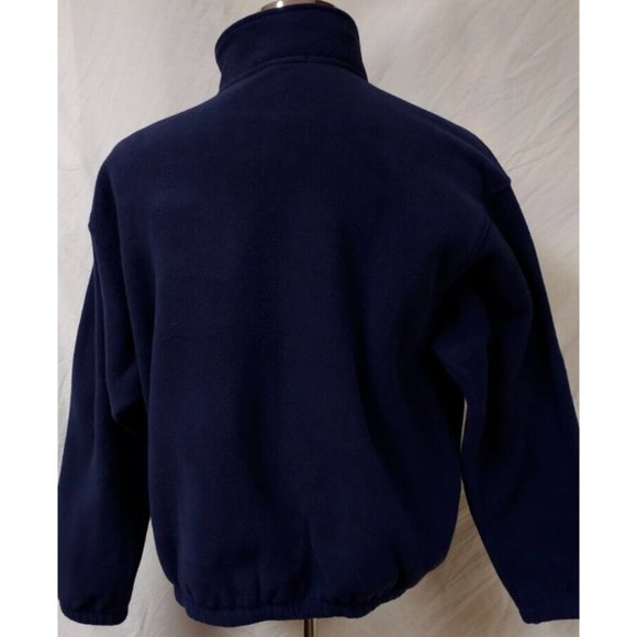Port Authority Mens Medium Dark Blue Full Zip Fleece Logo Flag Star Jacket - Picture 8 of 12